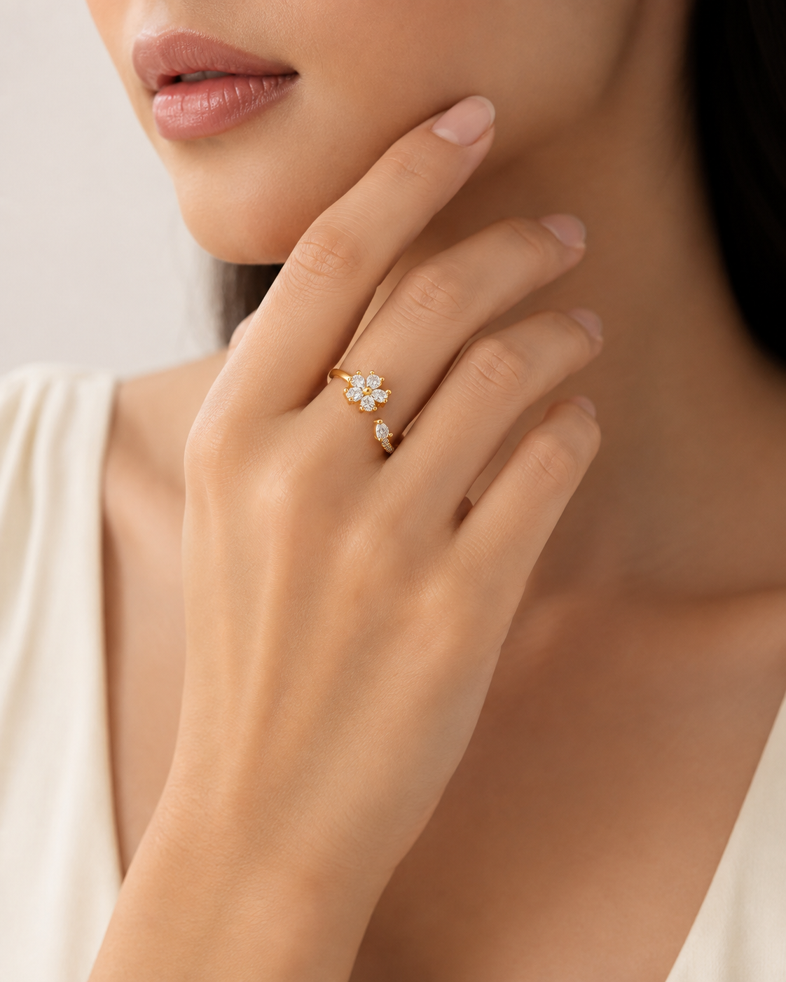 Floral Bloom Open Ring