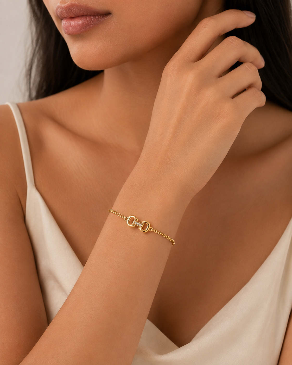 Golden Link Charm Bracelet