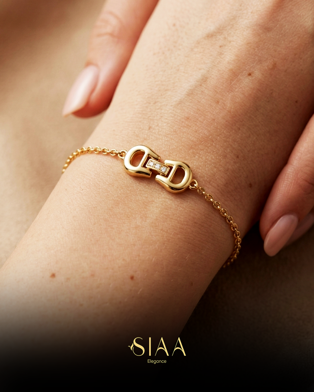 Golden Link Charm Bracelet