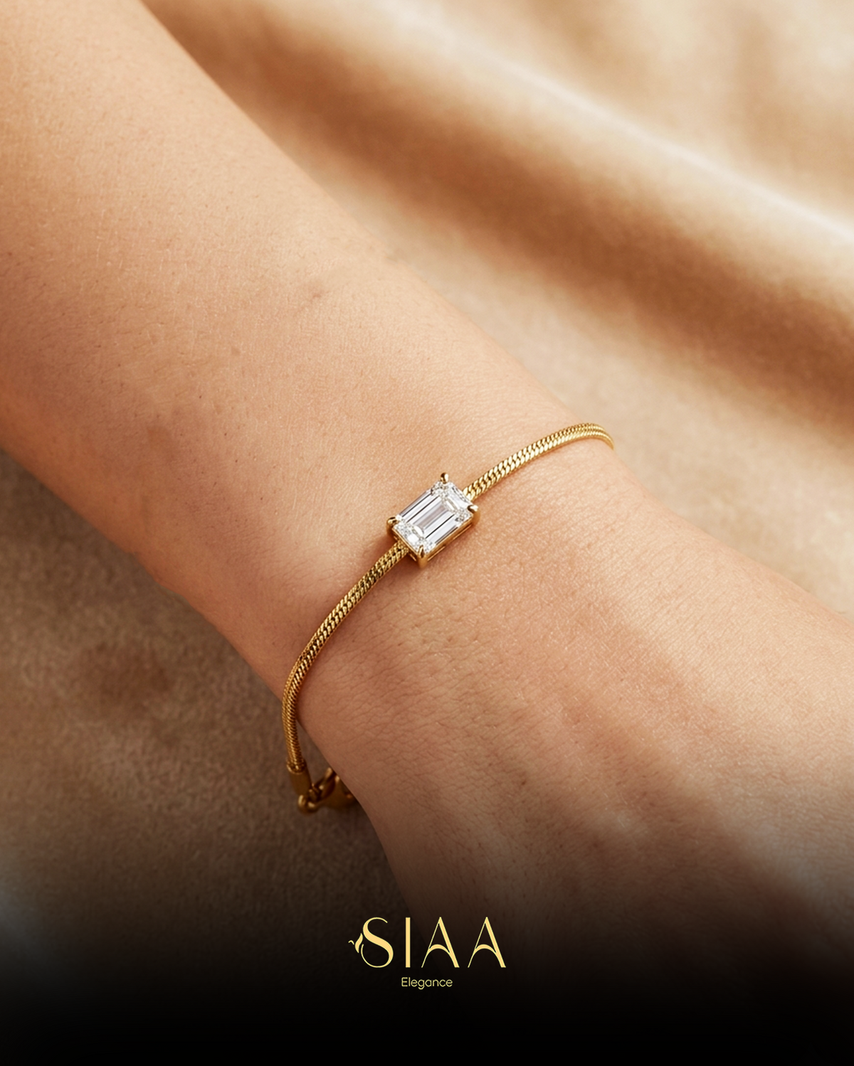 Emerald Cut Solitaire Bracelet