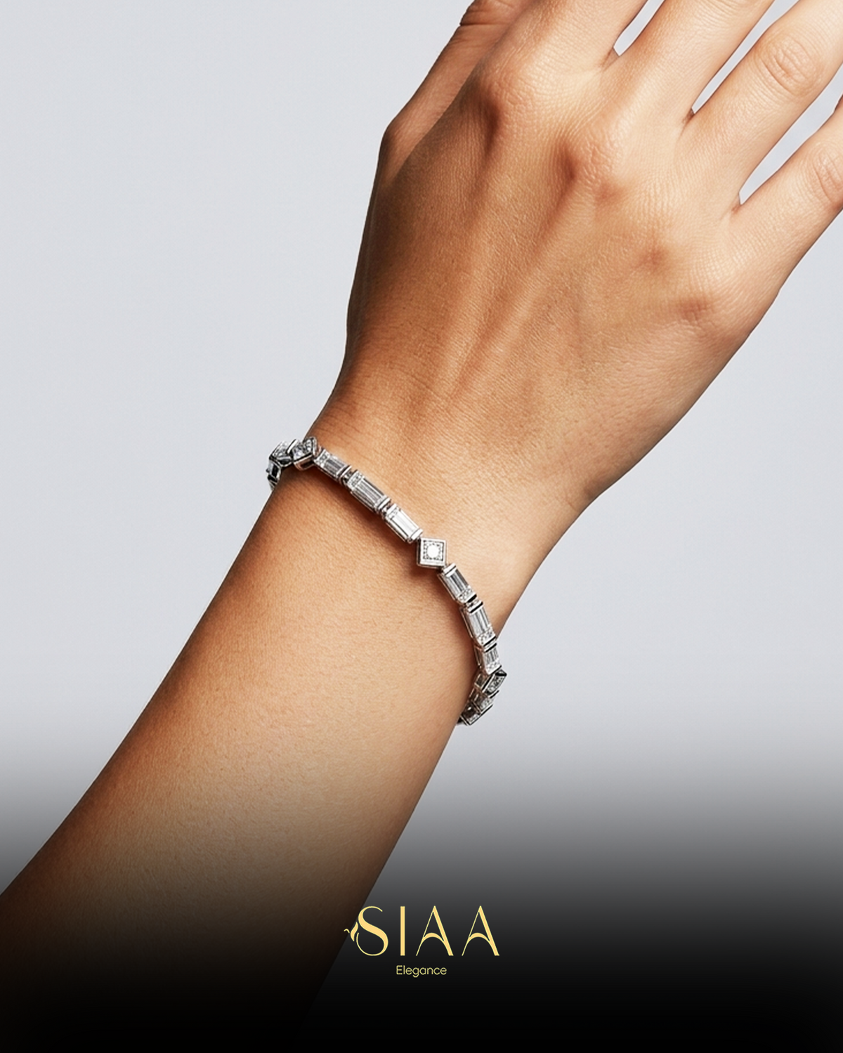 Silver Baguette Crystal Bracelet